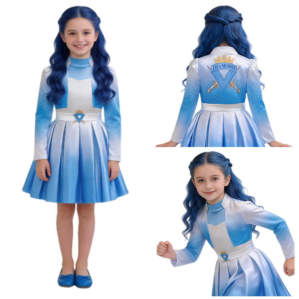 Evie blau Mädchen Kostüm Set Descendants Evie Cosplay Outfit