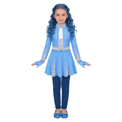 Evie Descendants blau Kostüm Set Mädchen Evie Cosplay Outfit  