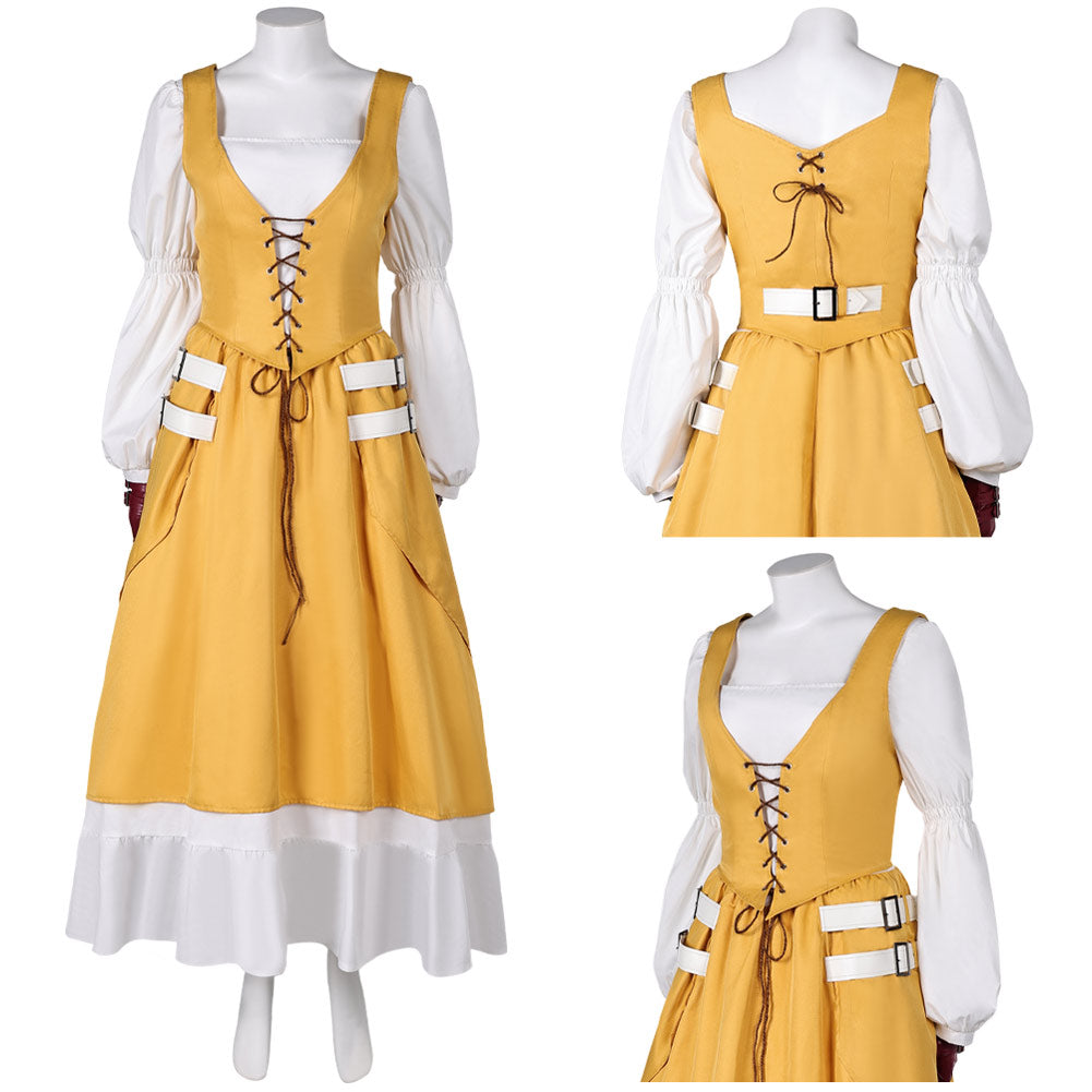 Final Fantasy Aerith Gainsborough gelb Kleid Cosplay Kostüm