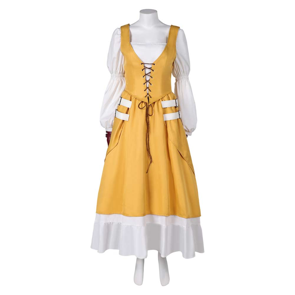 Final Fantasy Aerith Gainsborough gelb Kleid Cosplay Kostüm