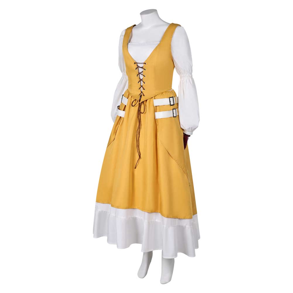 Final Fantasy Aerith Gainsborough gelb Kleid Cosplay Kostüm