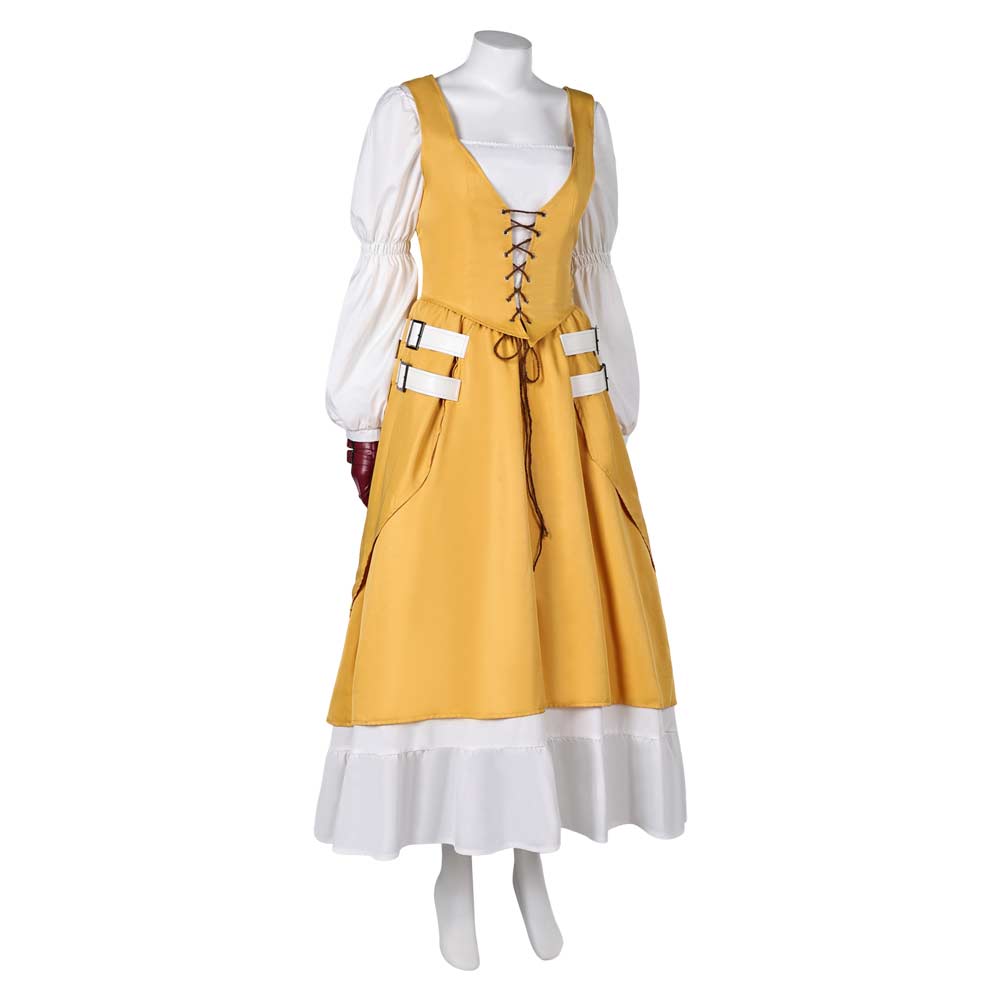 Final Fantasy Aerith Gainsborough gelb Kleid Cosplay Kostüm