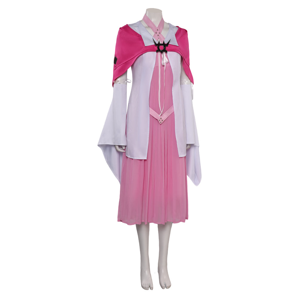 Final Fantasy VII Aerith Gainsborough rosa Kleid Cosplay Kostüm Set