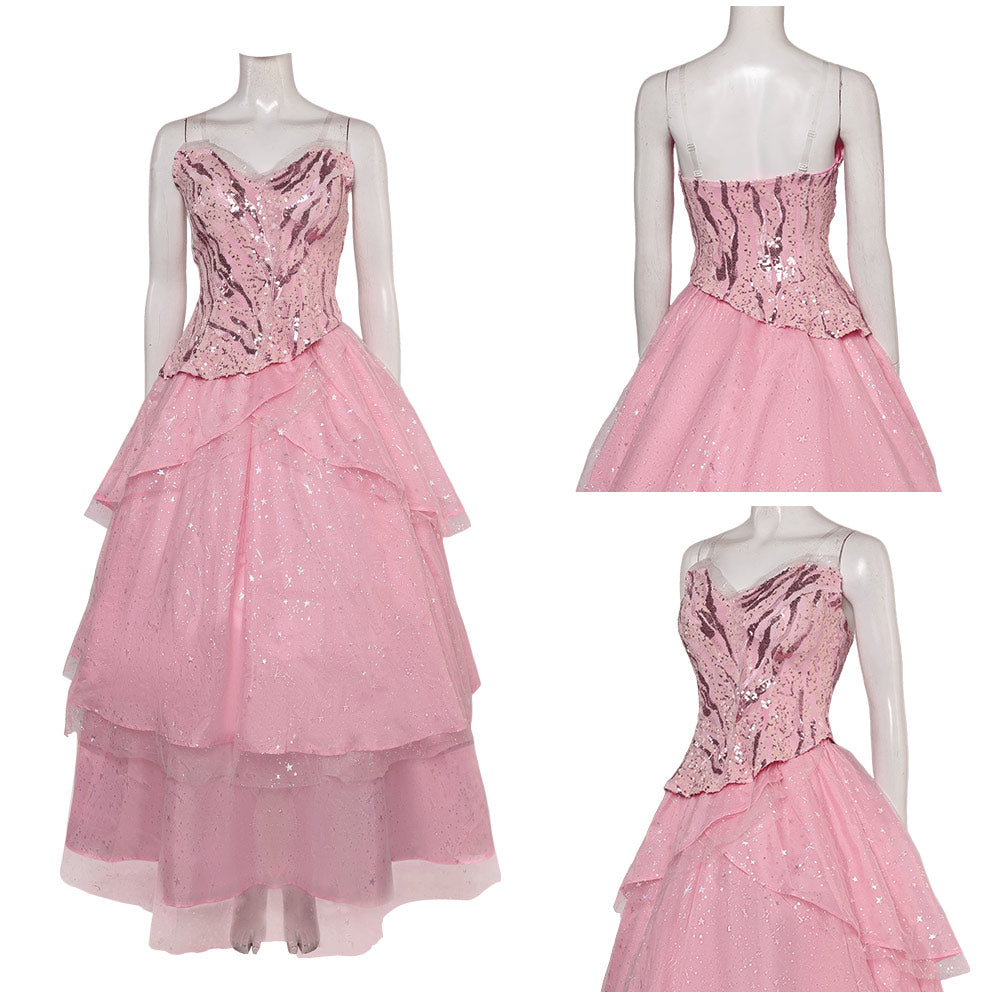 Glinda rosa Kleid elegant Kleid Wicked Glinda Cosplay Kostüm