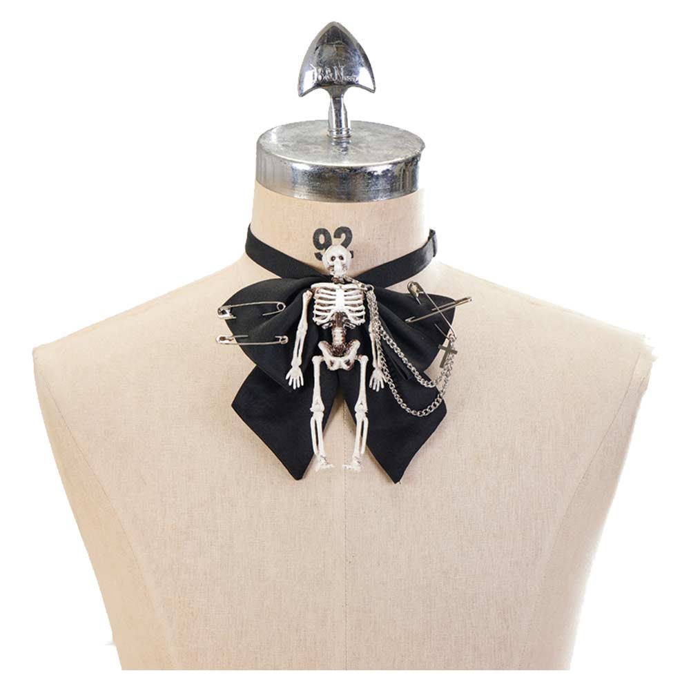 Halloween Karneval Kostüm Zubehör Gothic Dark Skull Collar Punk