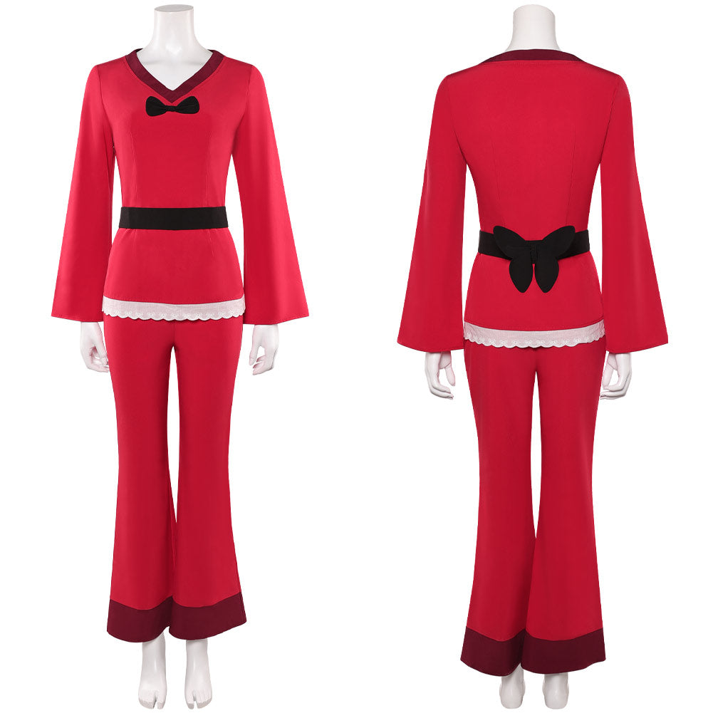 Hazbin Hotel 2025 Charlotte Morningstar rot Kostüm Set Charlie Cosplay Outfits