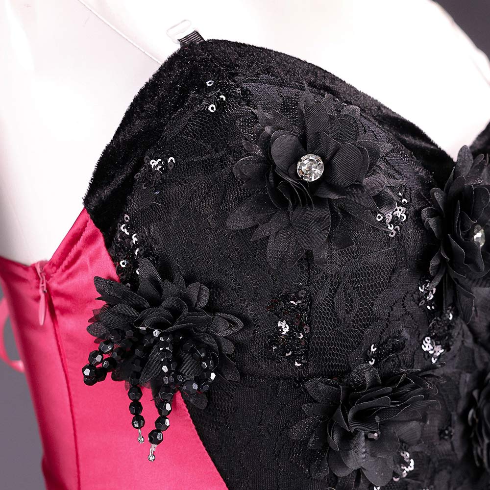 Hazbin Hotel Angel Dust Damen Rosa Kleid Cosplay Kostüm