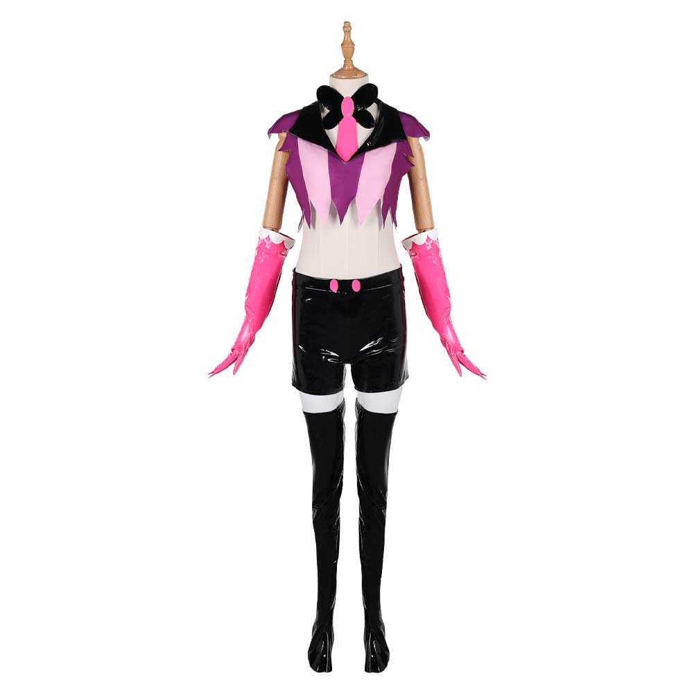 Hazbin Hotel Angel Dust rosa Outfit Anthony Cosplay Kostüm Set