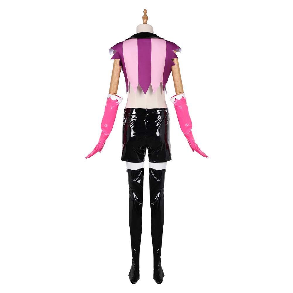 Hazbin Hotel Angel Dust rosa Outfit Anthony Cosplay Kostüm Set