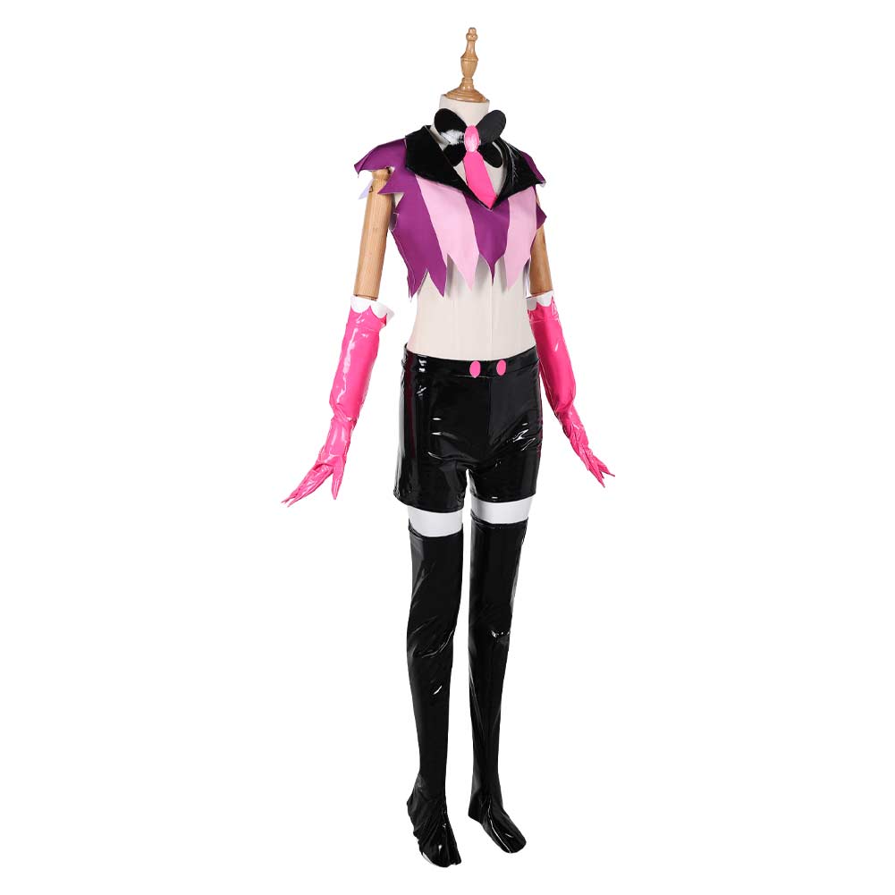 Hazbin Hotel Angel Dust rosa Outfit Anthony Cosplay Kostüm Set