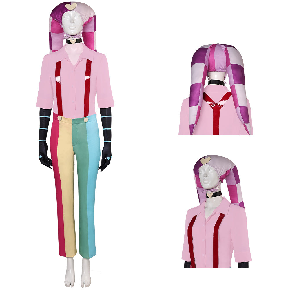 Helluva Boss Fizzarolli rosa Kostüm Set Cosplay Outfits