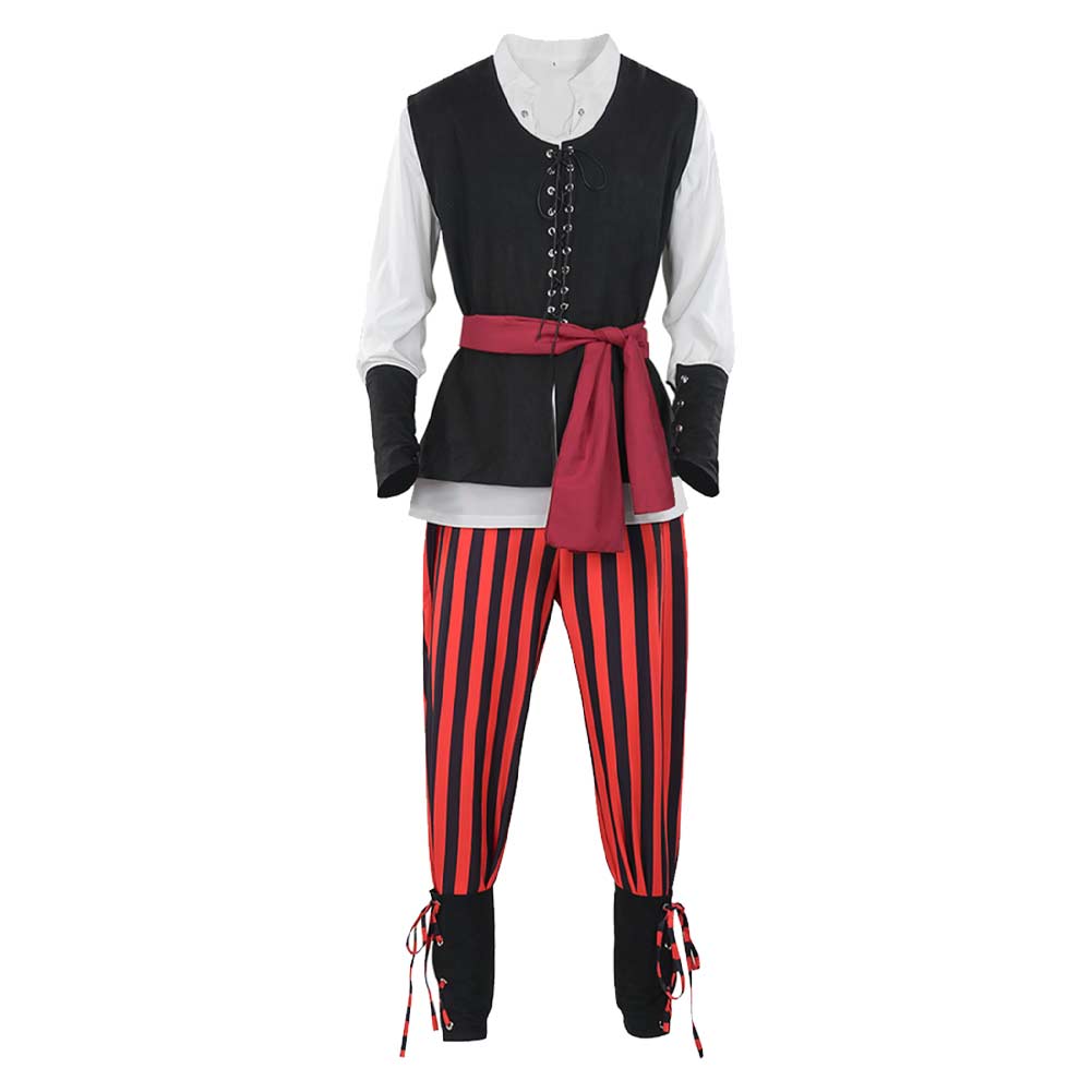 Herren Pirat Cosplay Kostüm Outfits Halloween Karneval Anzug