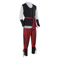 Herren Pirat Cosplay Kostüm Outfits Halloween Karneval Anzug