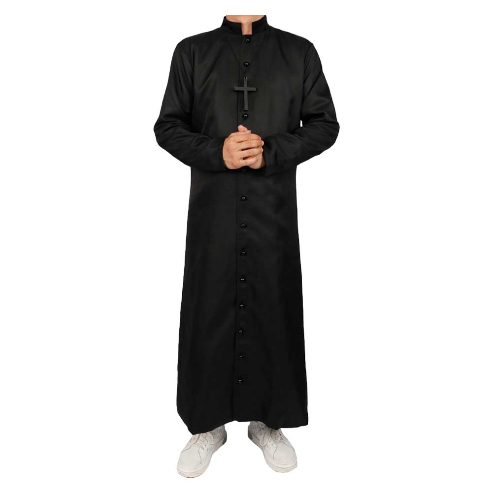 Herren Priester Gewand Jacke Cosplay Kostüm Outfits Halloween Karneval Anzug