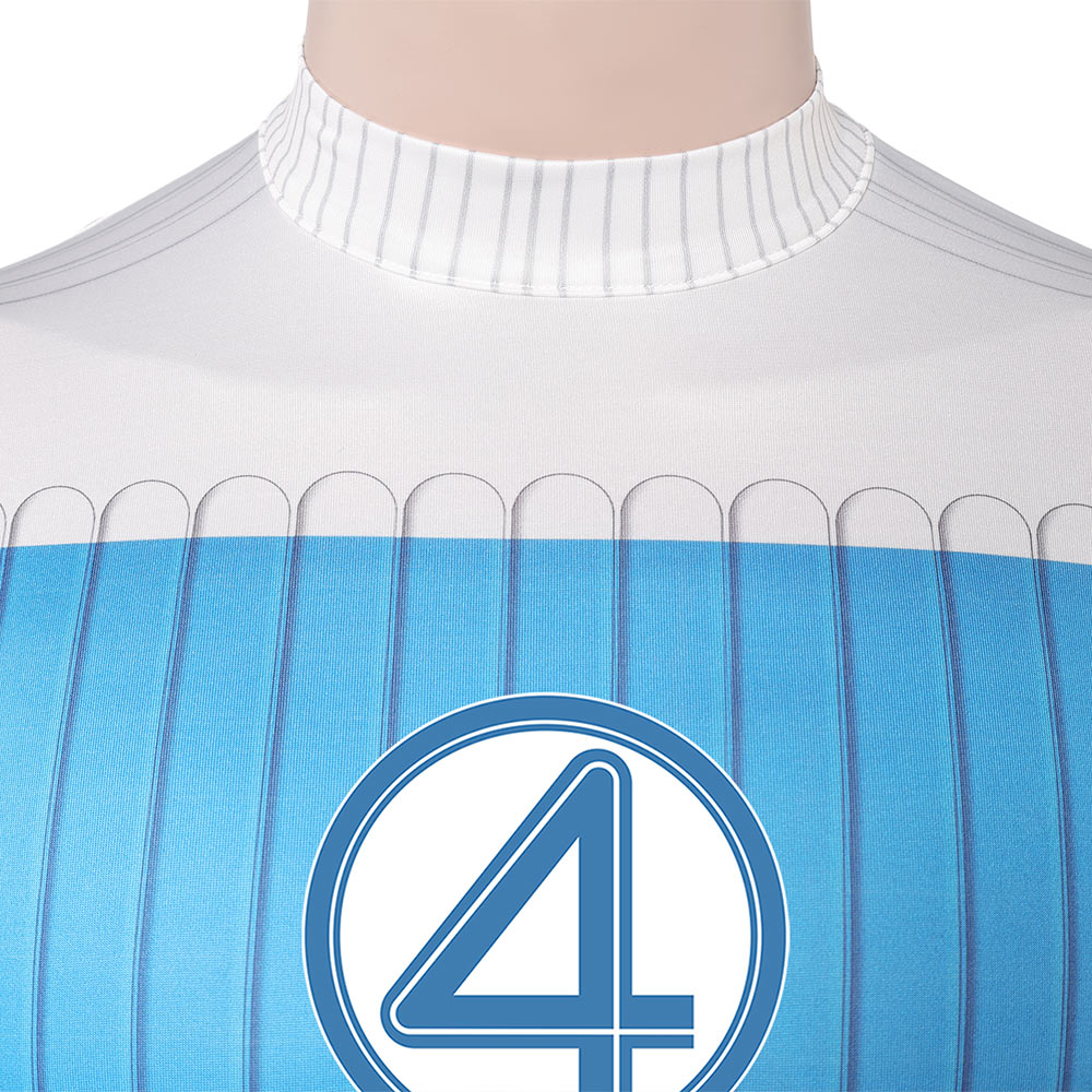 Human Torch Weiß Blau Kostüm The Fantastic Four: First Steps (2025) Johnny Storm blau Jumpsuit