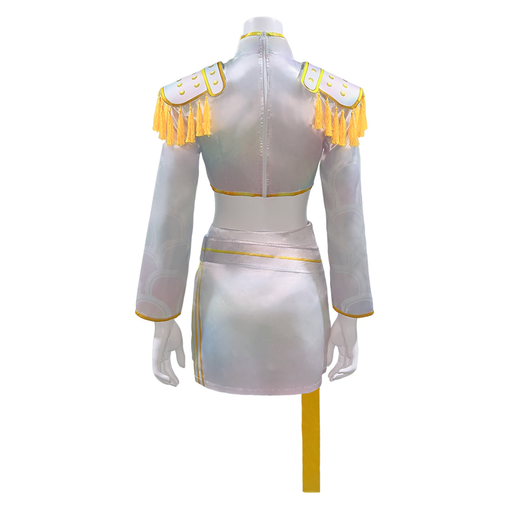 Huntrix Golden Mira weiß KPOP Demon Hunters Mira Kostüm Set