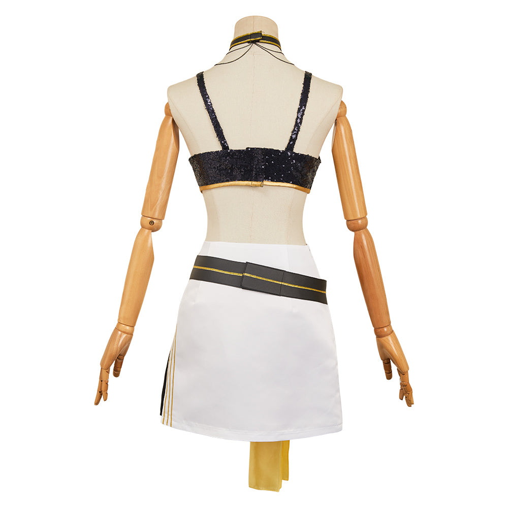 Huntrix Mira Golden schwarz Kostüm Kpop Demon Hunters Mira Cosplay Outfits