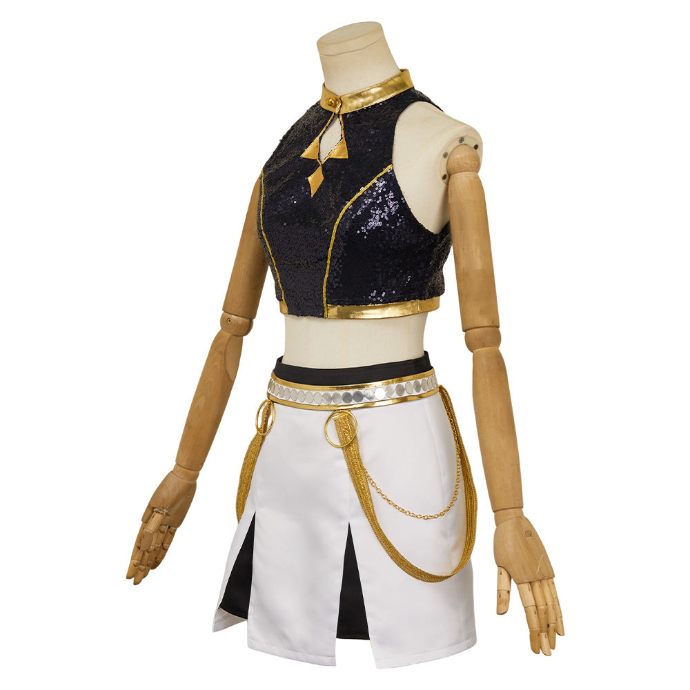 Huntrix Zoey Golden schwarz Kostüm Kpop Demon Hunters Mira Cosplay Outfits