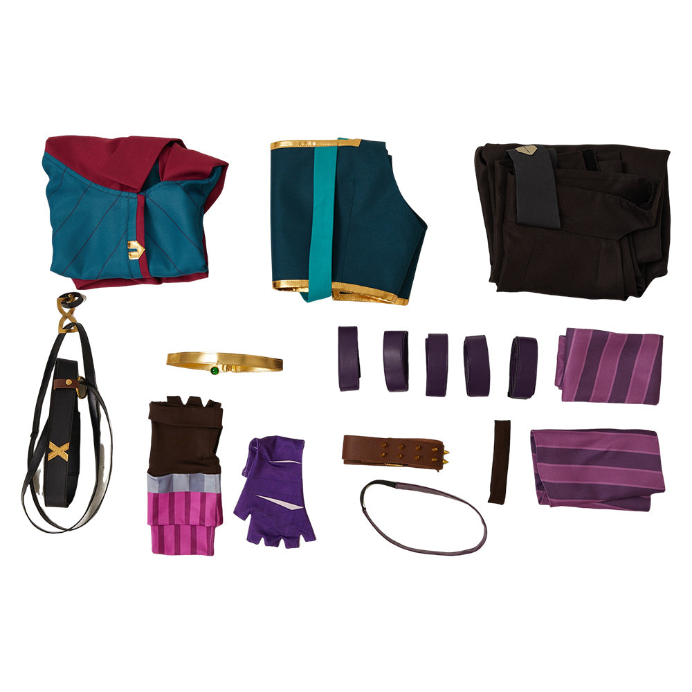 Jinx blau Kostüm Set Arcane: League of Legends(2024) Jinx Cosplay Outfits