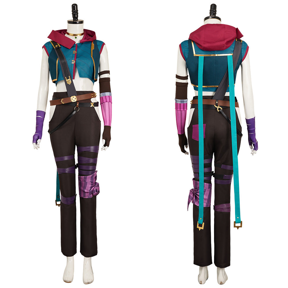 Jinx blau Kostüm Set Arcane: League of Legends(2024) Jinx Cosplay Outfits