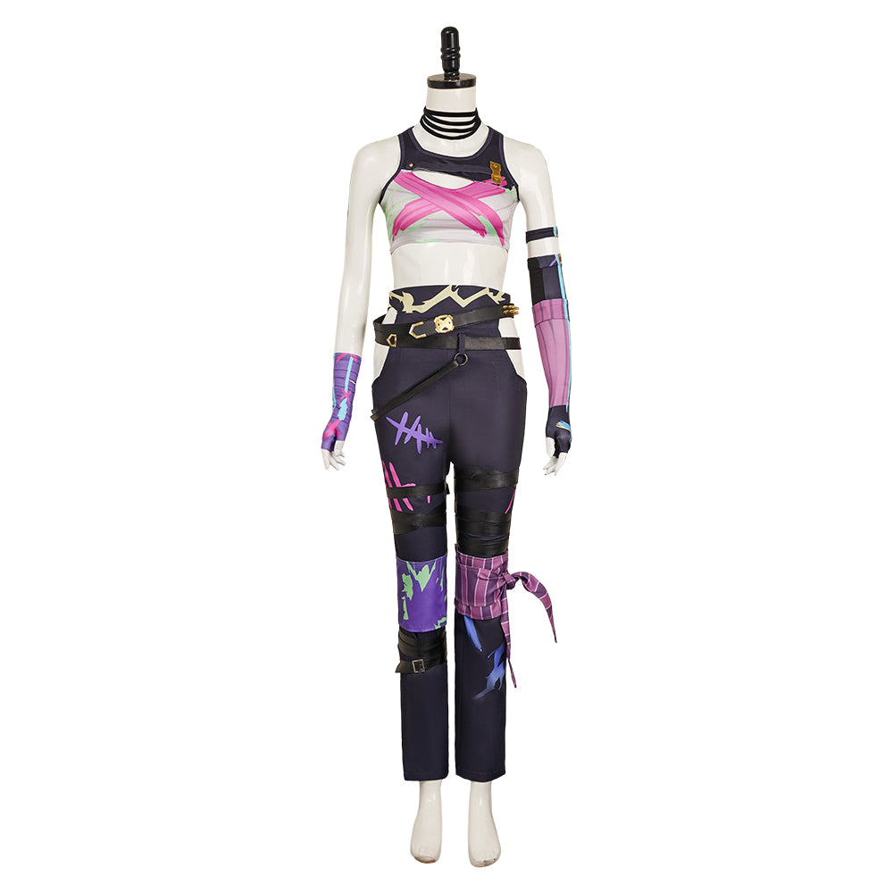 Jinx weiß Outfits 2024 Arcane: League of Legends Jinx Kostüm