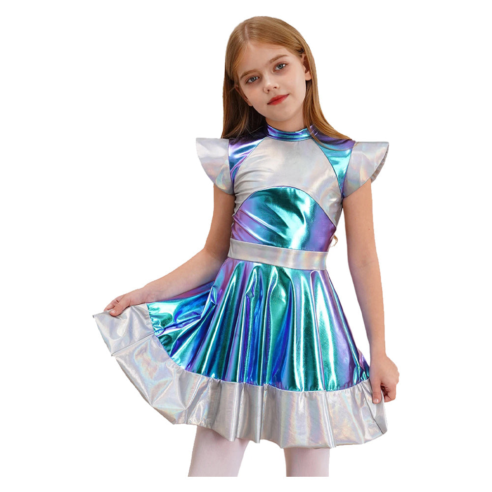 Kinder Alien Kleid Cosplay Kostüm Outfits Halloween Karneval Anzug