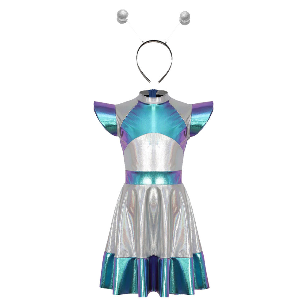 Kinder Alien Kleid Cosplay Kostüm Outfits Halloween Karneval Anzug