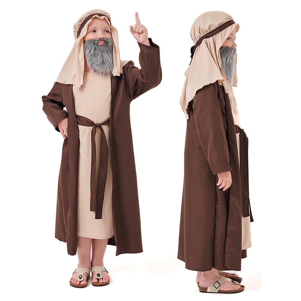 Kinder Arabischer Brauner Opa Cosplay Kostüm Outfits Halloween Karneval Anzug