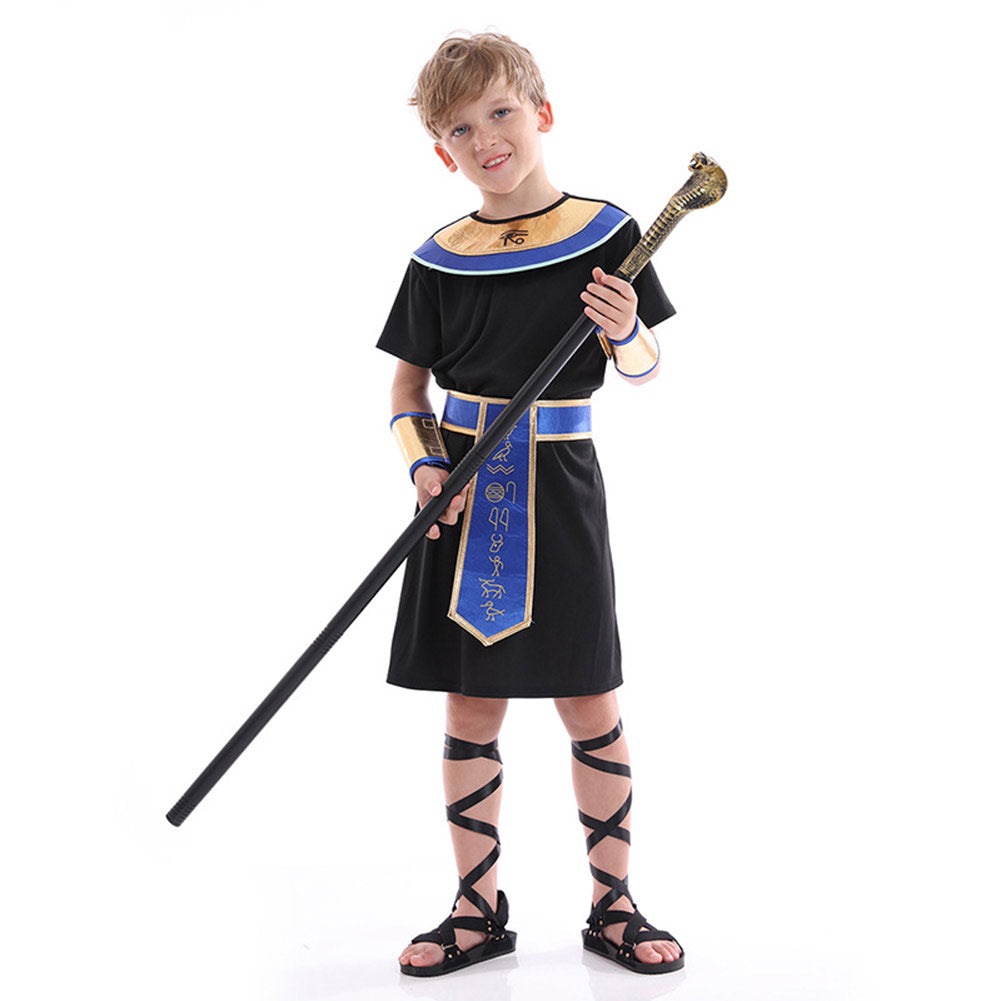 Kinder Cosplay Kostüm Outfits Halloween Karneval Anzug Ägyptischer Pharao