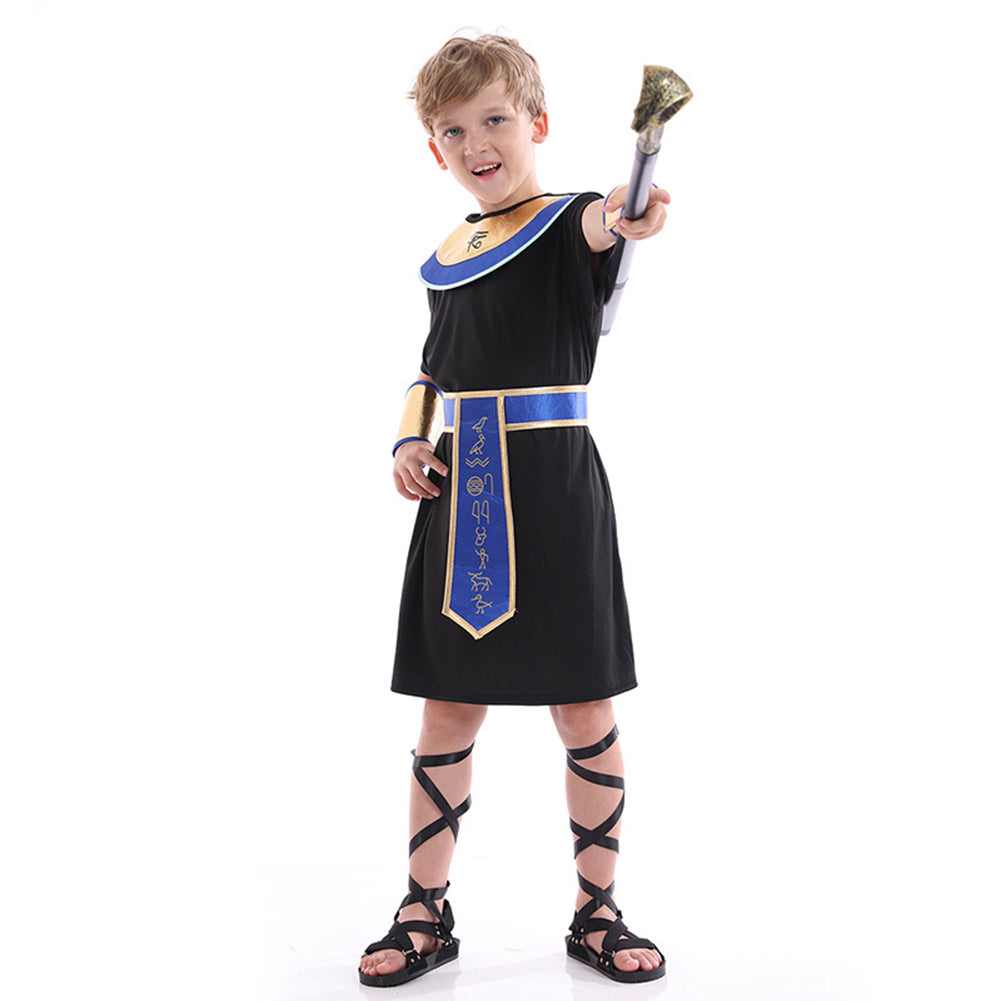 Kinder Cosplay Kostüm Outfits Halloween Karneval Anzug Ägyptischer Pharao