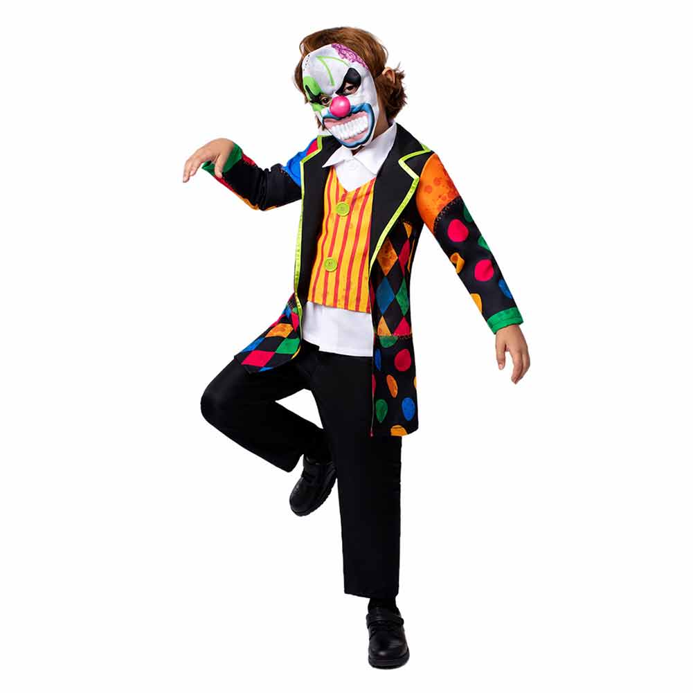 Kinder Cosplay Kostüm Outfits Halloween Karneval Anzug Horror Party Böser Joker Rollenspiel