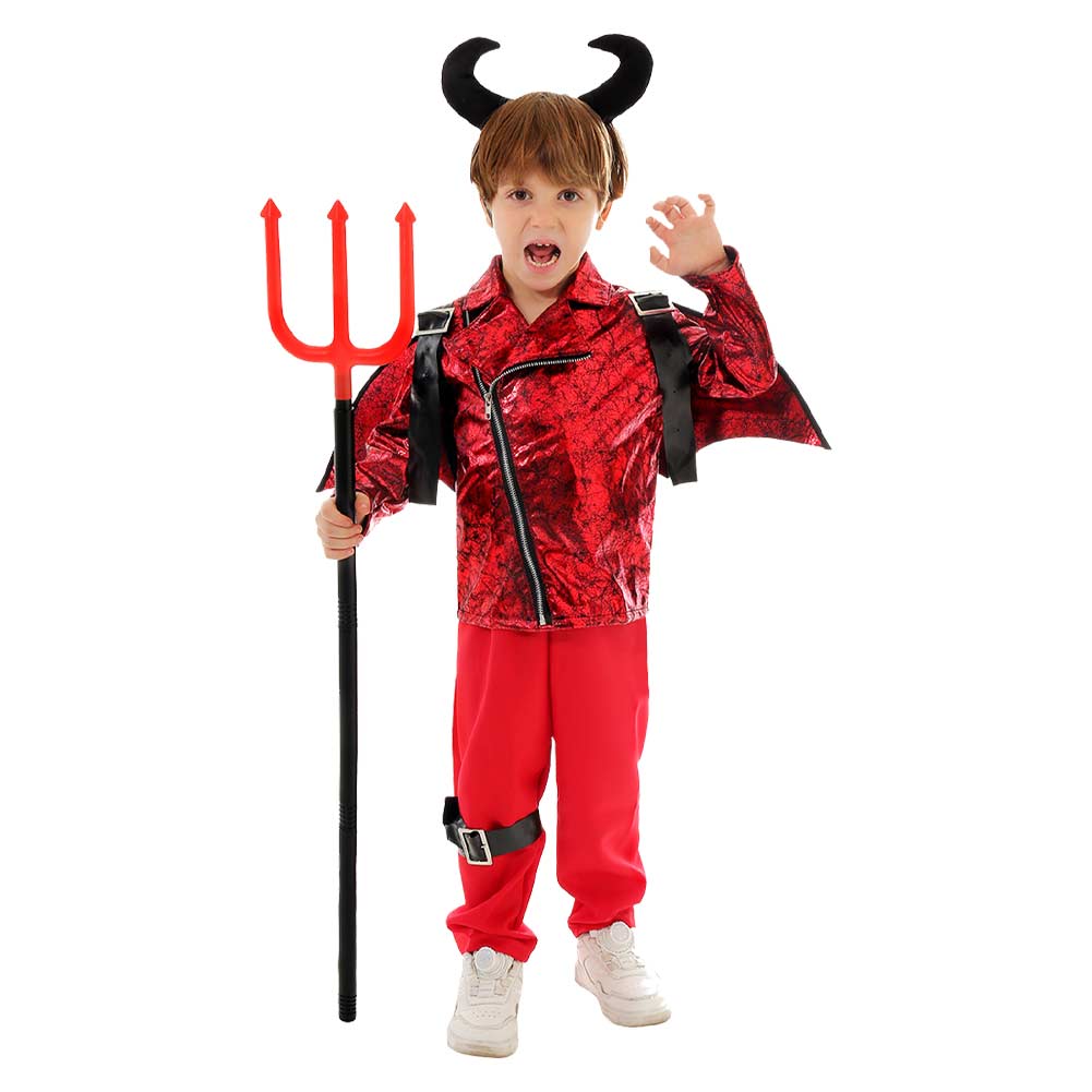 Kinder Cosplay Kostüm Outfits Halloween Karneval Anzug Punk Kostüm kleiner Teufel