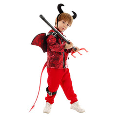 Kinder Cosplay Kostüm Outfits Halloween Karneval Anzug Punk Kostüm kleiner Teufel