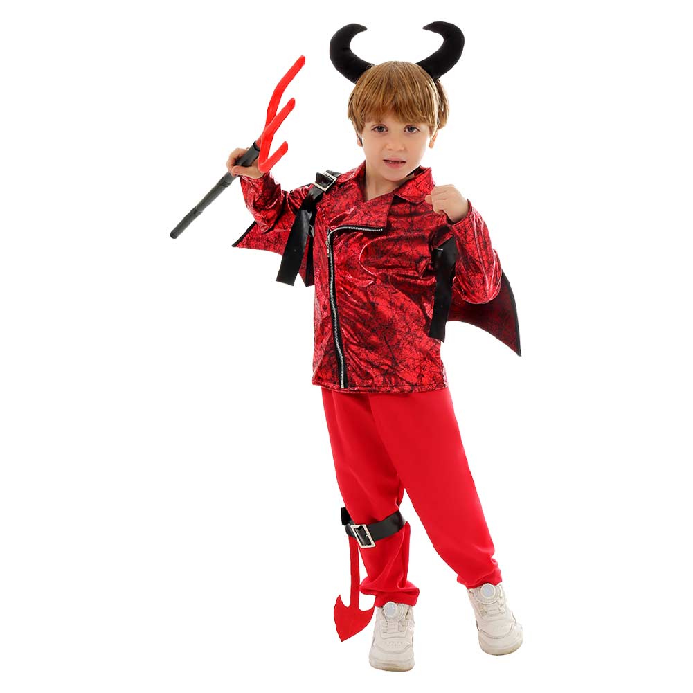 Kinder Cosplay Kostüm Outfits Halloween Karneval Anzug Punk Kostüm kleiner Teufel