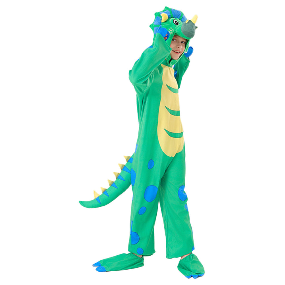 Kinder Dinosaurier Bühne Performance Jumpsuit Cosplay Kostüm Outfits Halloween Karneval Anzug