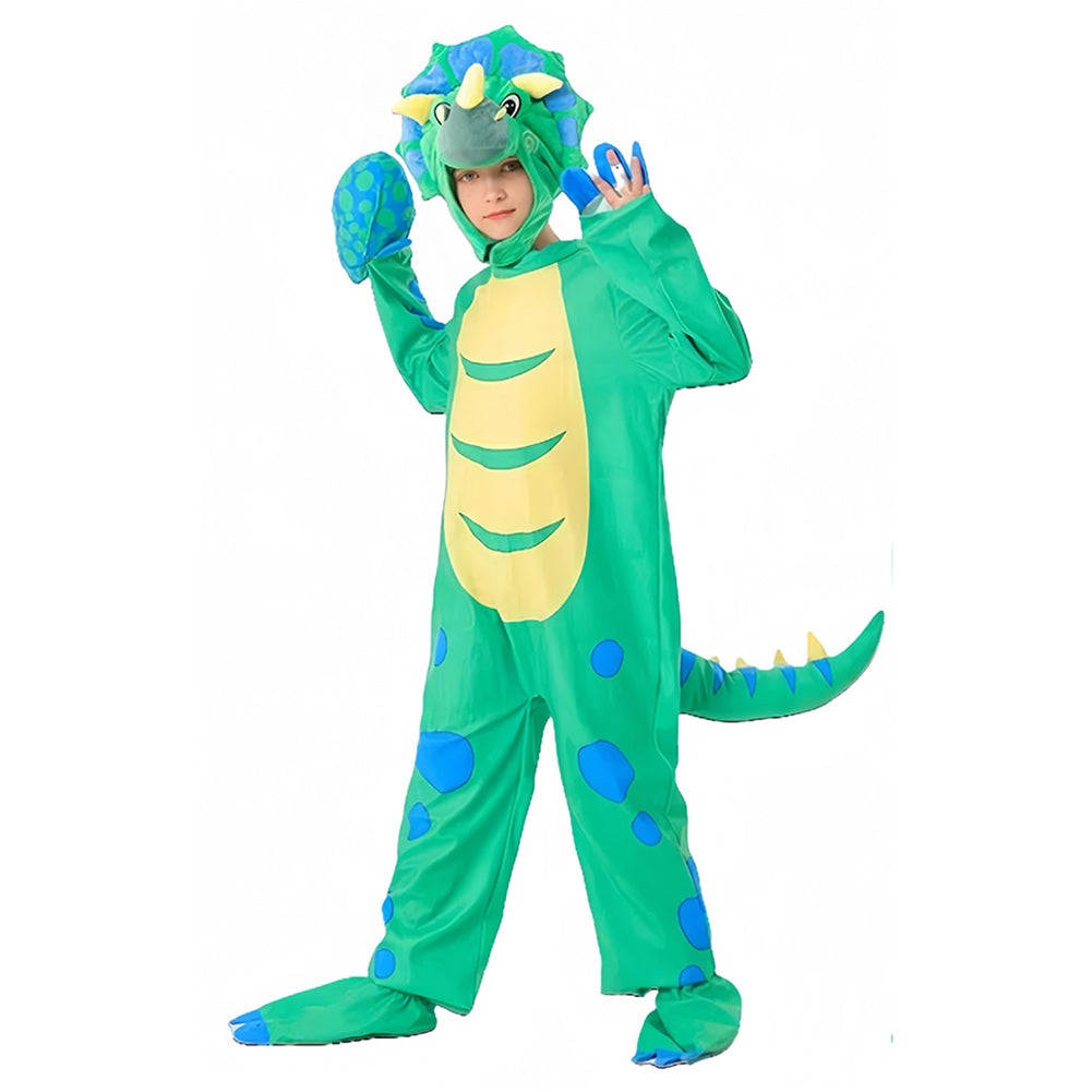 Kinder Dinosaurier Bühne Performance Jumpsuit Cosplay Kostüm Outfits Halloween Karneval Anzug