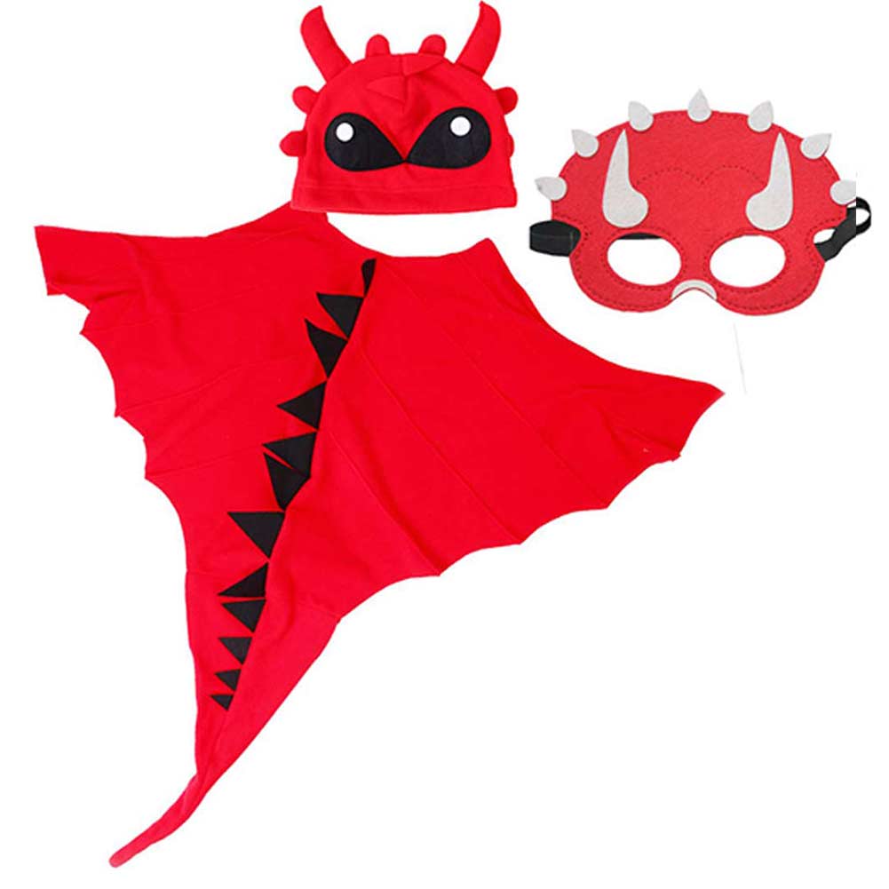 Kinder Dinosaurier Mantel Maske Cosplay Kostüm Outfits Halloween Karneval Anzug