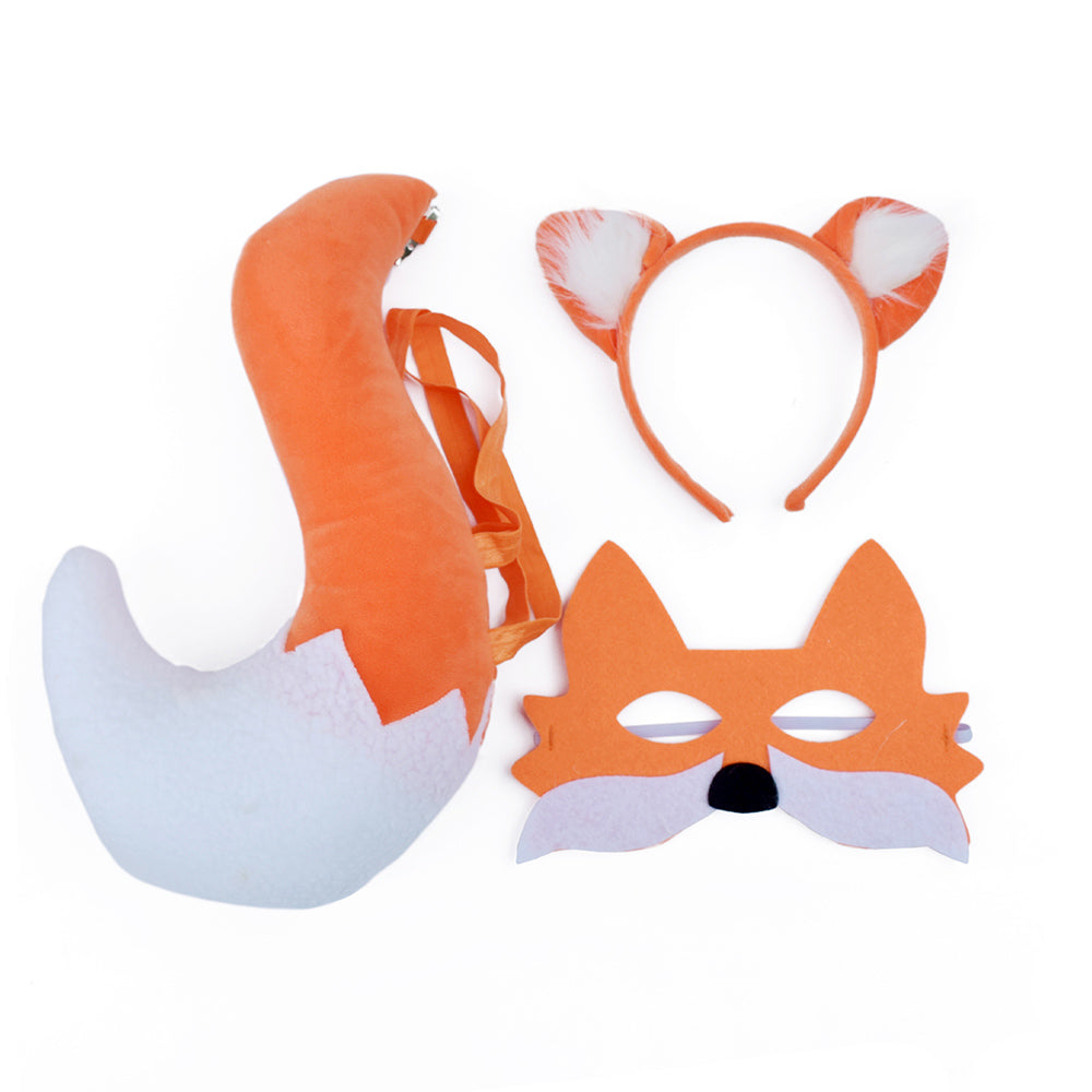 Kinder Fuchs Cosplay Stirnband Schwanz Maske Kostüm Zubehör Outfits Halloween Karneval Anzug