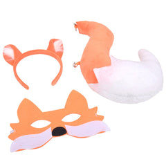 Kinder Fuchs Cosplay Stirnband Schwanz Maske Kostüm Zubehör Outfits Halloween Karneval Anzug