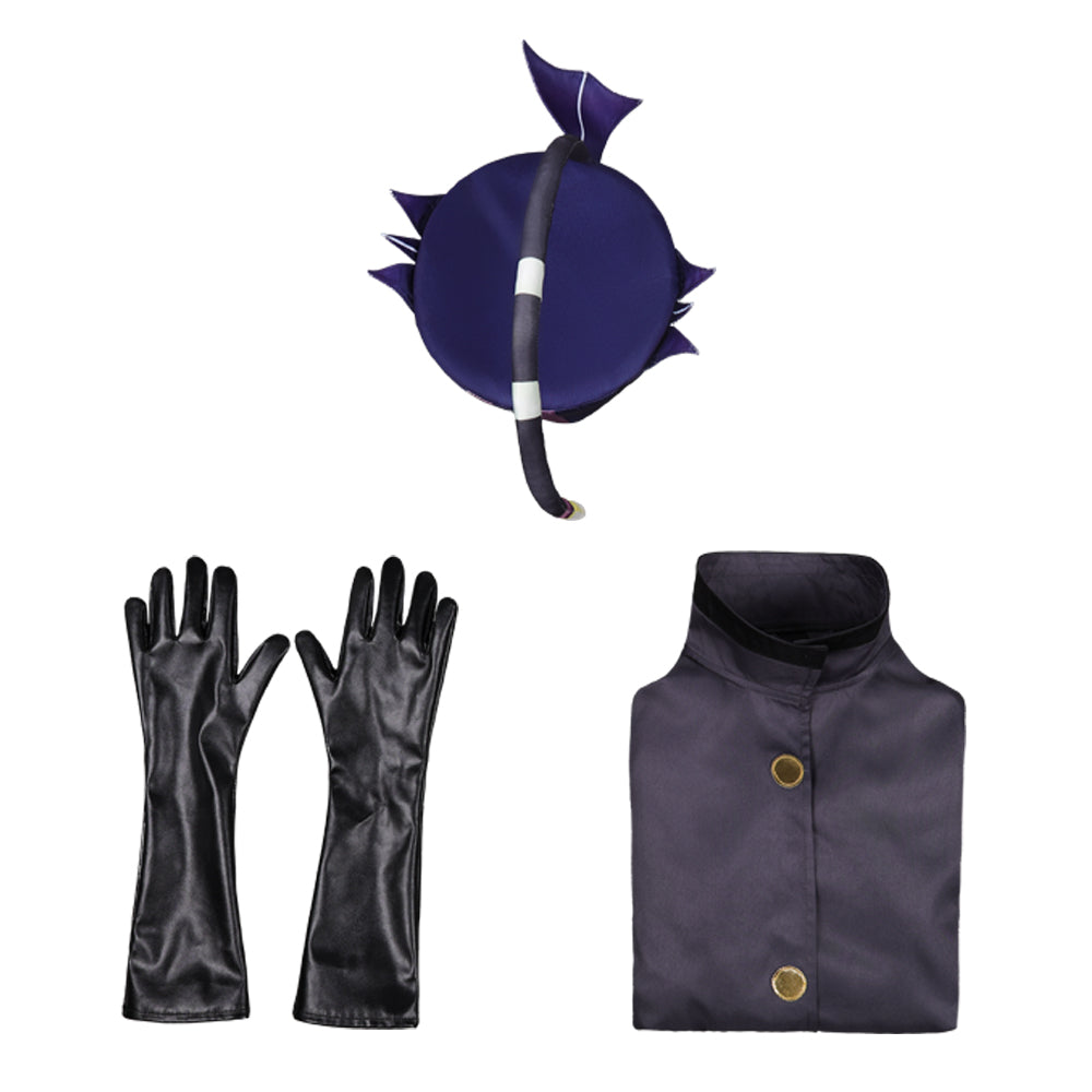 Kinder Hellaverse Baxter schwarz Kostüm Set Hazbin Hotel Baxter Cosplay Outfits