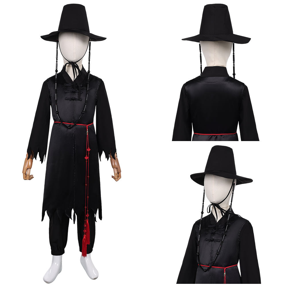 Kinder Jinu Saja schwarz Kostüm Set Kpop Demon Hunters Saja Boys Jinu Saja Cosplay Outfits