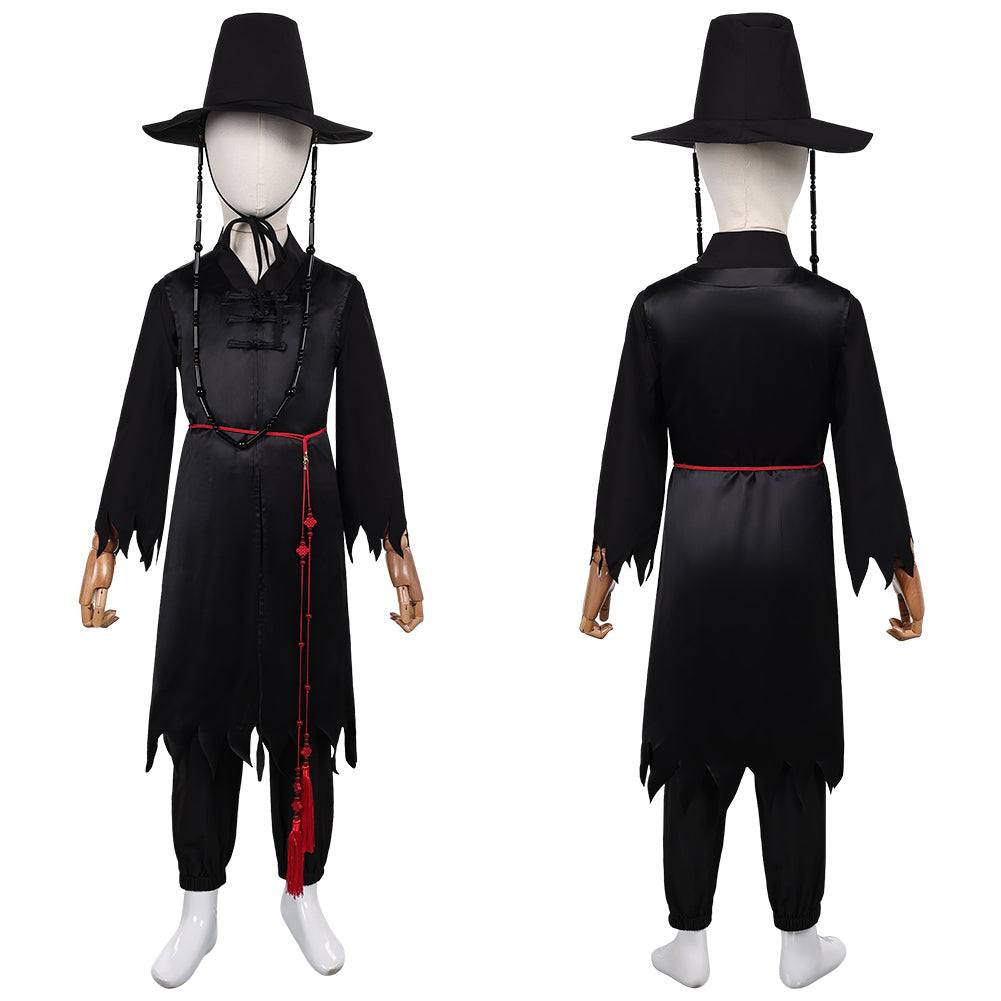 Kinder Jinu Saja schwarz Kostüm Set Kpop Demon Hunters Saja Boys Jinu Saja Cosplay Outfits