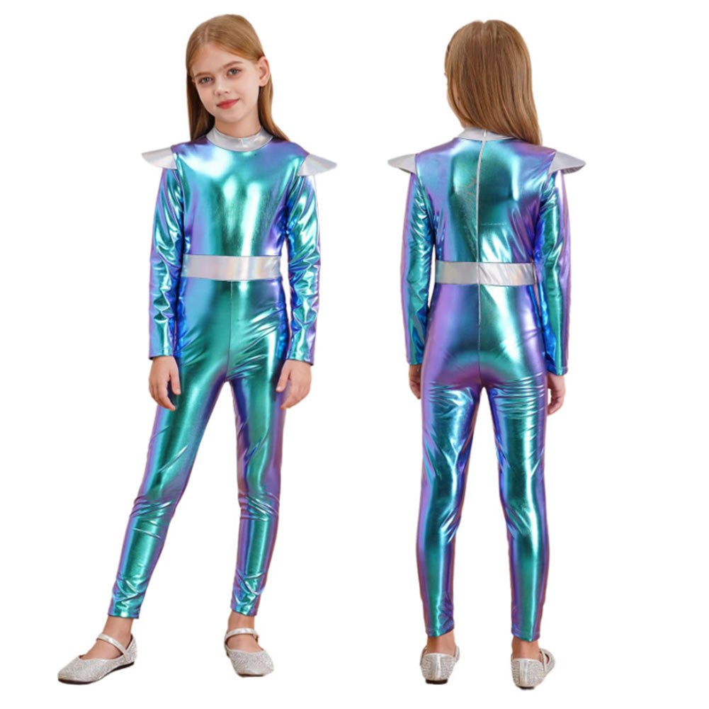 Kinder Jumpsuit Kostüm Outfits Halloween Karneval Anzug Alien Cosplay Astronaut Roboter