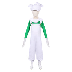 Kinder Luigi weiß Kostüm Der Super Mario Galaxy Film Luigi Cosplay Outfit