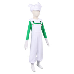 Kinder Luigi weiß Kostüm Der Super Mario Galaxy Film Luigi Cosplay Outfit