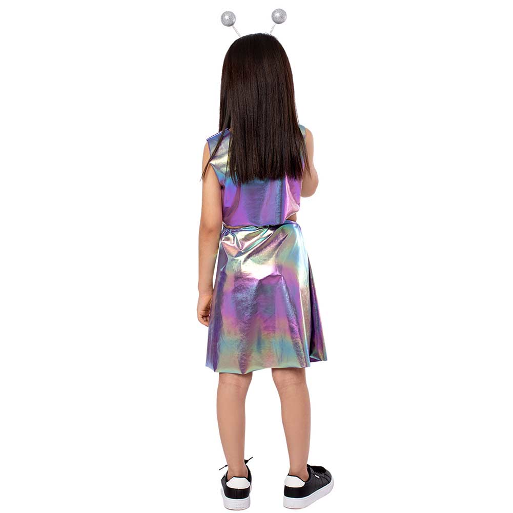 Kinder Mädchen Cosplay Kostüm Kostüme Halloween Karneval Anzug Alien Rollenspiel Kleid Spaltkleid