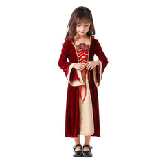 Kinder Mädchen Cosplay Kostüm Kostüme Halloween Karneval Anzug Europäisches Mittelalter Retro Hof Performance Prinzessin Kleid