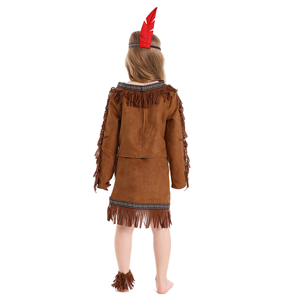 Kinder Mädchen Cosplay Kostüm Outfits Halloween Karneval Anzug Indisch