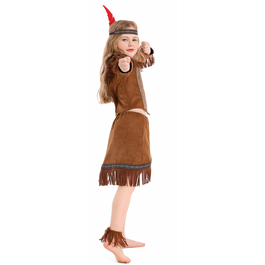 Kinder Mädchen Cosplay Kostüm Outfits Halloween Karneval Anzug Indisch