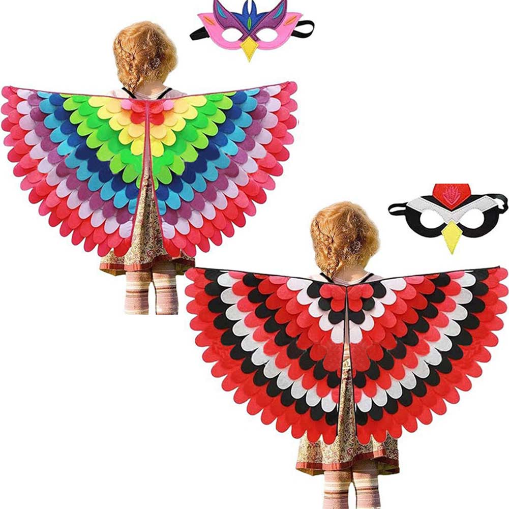 Kinder Mädchen Cosplay Kostüm Outfits Halloween Karneval Anzug Thanksgiving Türkei Dekoration Flügel Mantel